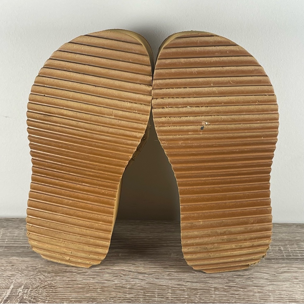 Y2K Volatile Leather Platform Flip Flops Wedge Thong Sandals - Size 7 - Picture 5 of 5
